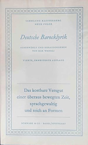 Deutsche Barocklyrik. Ausw. u. Nachw. von Max Wehrli / Sammlung Klosterberg : N.F.