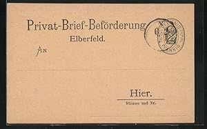 Ansichtskarte Elberfeld, Privat-Brief-Beförderung, 2 Pfennig