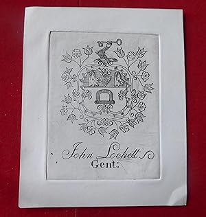 Armorial Bookplate of John Lockett, Gent.