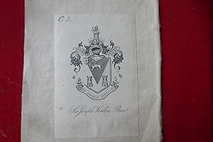Armorial Bookplate of Sir Joseph Verdin, Bart. Crest of a Demi Lion Emerging from a Toer. .