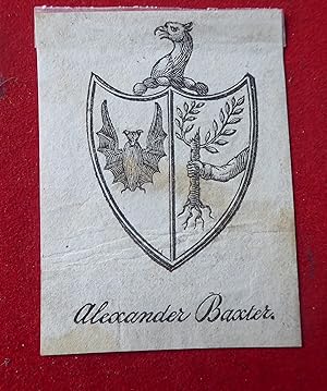 Armorial Bookplate of Alexander Baxter.