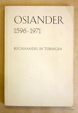 Image du vendeur pour Buchhandlung in Tbingen. Herausgegeben von Konrad-Dietrich u. Brigitte Riethmller. Tbingen, Osiander, 1971. Gr.-8vo. Mit Tafelabbildungen. 164 S. Or.-Kart.; minimal fleckig. mis en vente par Jrgen Patzer