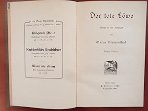 Imagen del vendedor de Der tote Lwe. Drama in vier Aufzgen. a la venta por Antiquariat Klabund Wien