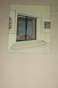 Porte pour une succursale de Province de la Banque de France. [Art deco entry design for a branch...