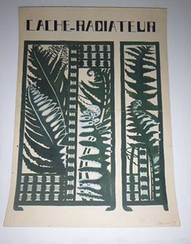 Cache-Radiateur. [Art deco radiator design.] Original gouache.