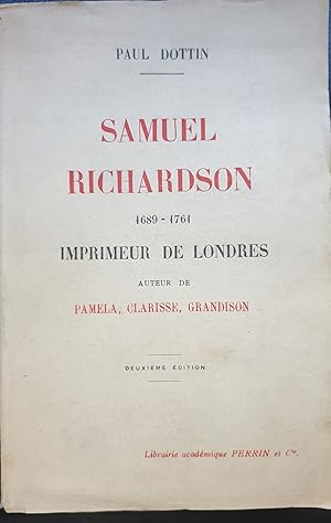 SAMUEL RICHARDSON 1689-1761. Imprimeur de Londres.