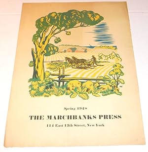 "SPRING 1928 THE MARCHBANKS PRESS": AN ORIGINAL BROADSIDE for the Marchbanks Press' Calendar illu...