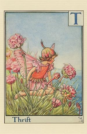 Immagine del venditore per Thrift Flower Fairy From 1930s Fairies Alphabet Old Book Postcard venduto da Postcard Finder