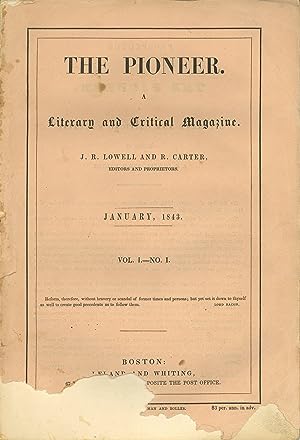 Imagen del vendedor de THE PIONEER. A LITERARY AND CRITICAL MAGAZINE. VOL. I -- NO. I, VOL. I -- NO. II AND VOL. I -- NO. III; THREE ISSUES BEING THE MAGAZINE'S COMPLETE RUN. a la venta por Wallace & Clark, Booksellers