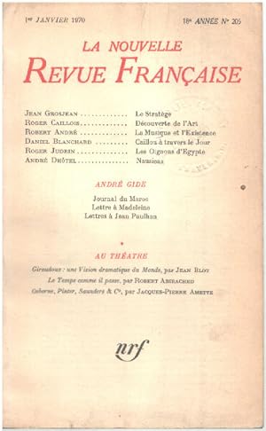 La nouvelle revue française n° 205/ andre gide : journal du maroc -letre a Madeleine - lettres a ...