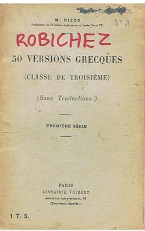 Image du vendeur pour 50 versions Grecques (Classe de troisime, sans traductions)) mis en vente par Joie de Livre