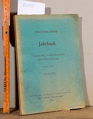 Immagine del venditore per Jahrbuch des Vereins fr niederdeutsche Sprachforschung - Niederdeutsches Jahrbuch - Jahrgang 1943/47 LXIX / LXX venduto da Antiquariat Hoffmann
