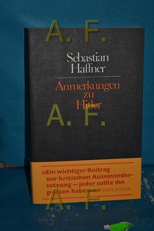 Bild des Verkufers fr Anmerkungen zu Hitler. Teil von: Anne-Frank-Shoah-Bibliothek zum Verkauf von Antiquarische Fundgrube e.U.