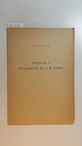 Bild des Verkufers fr Rponse  M. Salmony et  M. Soper zum Verkauf von Gebrauchtbcherlogistik  H.J. Lauterbach