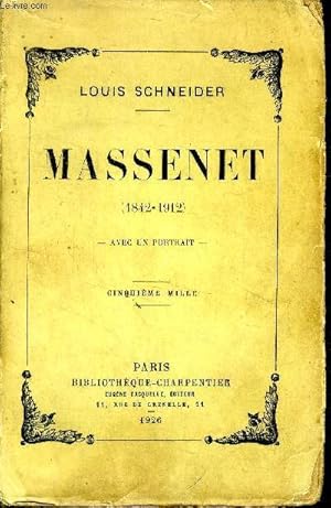 Bild des Verkufers fr Massenet (1842-1912) zum Verkauf von Le-Livre