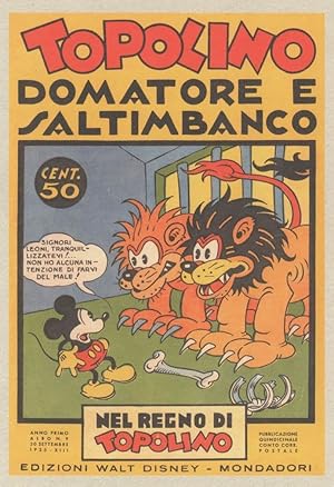 Topolino Mickey Mouse Circus Lions French Magazine Cover Postcard