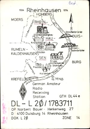 Ansichtskarte / Postkarte QSL Karte, Funkerkarte DL0JZ, Norbert Bauer, Rheinhausen Duisburg