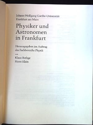 Bild des Verkufers fr Physiker und Astronomen in Frankfurt. zum Verkauf von books4less (Versandantiquariat Petra Gros GmbH & Co. KG)