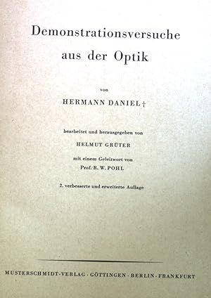 Imagen del vendedor de Demonstrationsversuche aus der Optik. a la venta por books4less (Versandantiquariat Petra Gros GmbH & Co. KG)