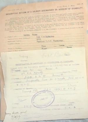 WORLD WAR I: There are 2 discharge forms - (One Amended Date 1916 and a Certificate of Service, D...