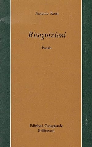 Bild des Verkufers fr Ricognizioni. Poesie zum Verkauf von Antiquariat Kastanienhof
