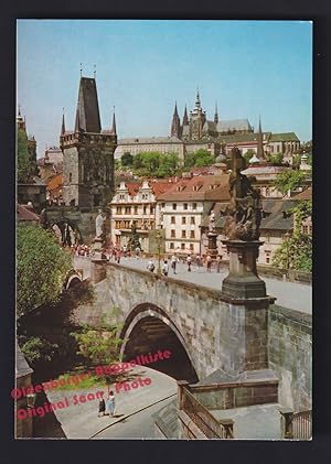 AK Prager Burg Hradcany mit Karlsbrücke Prag Praque Praha