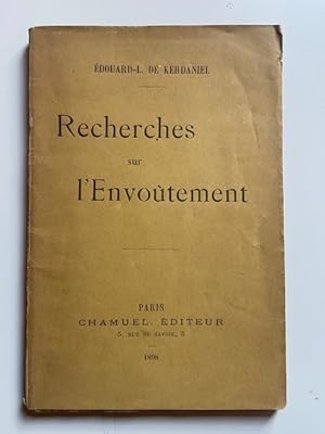 Bild des Verkufers fr Recherches sur l'Envoutement zum Verkauf von Librairie Axel Benadi