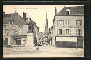 Carte postale Pithiviers, Rue de la Couronnen, Cafe de la Porte d`Orleans