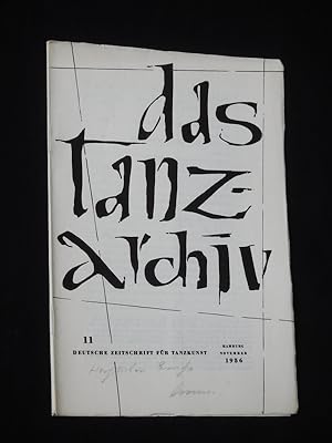 Das Tanzarchiv. Deutsche Zeitschrift für Tanzkunst. 4. Jahrgang, Heft 6, November 1956