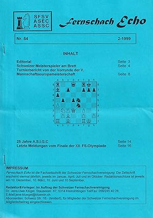 Fernschach Echo Nr.54 2-1999 (1 Heft)