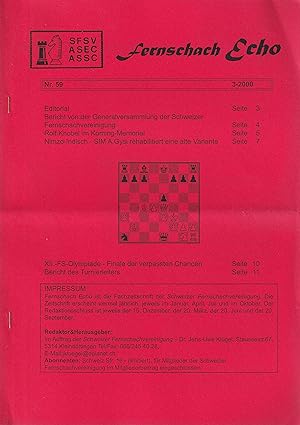 Fernschach Echo Nr.59 3-2000 (1 Heft)