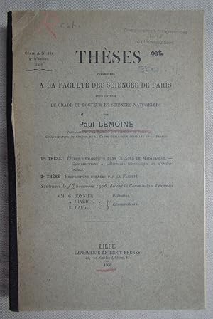 Etudes géologiques dans le nord de Madagascar. - Contribution à l'histoire géologique de l'Océan ...