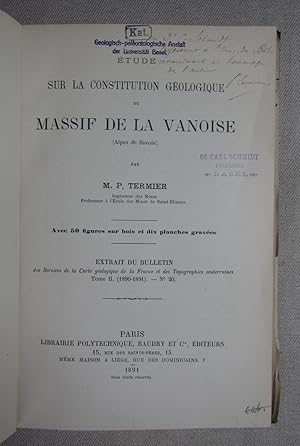 Sur la constitution géolgique du Massif de la Vanoise (Alpes de Savoie). Extrait Bulletin des Ser...