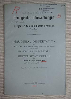 Geologische Untersuchungen zwischen Bregenzer Ach und Hohem Freschen (Voralberg). Dissertation Un...