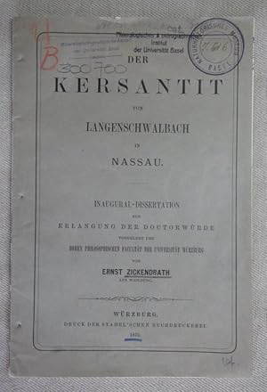 Der Kersantit von Langenschwalbach in Nassau. Inaugural-Dissertation philosophische Facultät Univ...