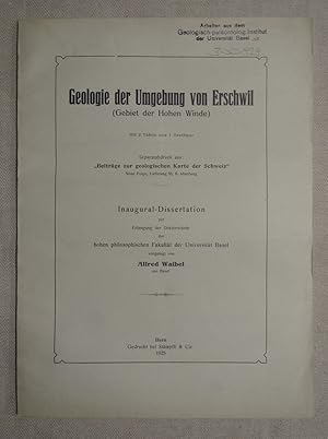 Geologie der Umgebung von Erschwil (Gebiet der Hohen Winde). Inaugural-Dissertation Universität B...