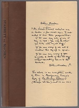 Seller image for Starrett vs. Machen: A Record of Discovery and Correspondence for sale by Between the Covers-Rare Books, Inc. ABAA