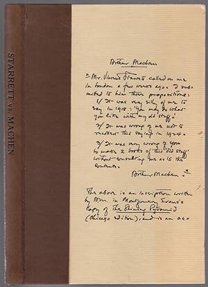 Seller image for Starrett vs. Machen: A Record of Discovery and Correspondence for sale by Between the Covers-Rare Books, Inc. ABAA