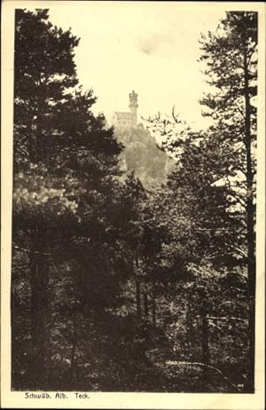Bild des Verkufers fr Ansichtskarte / Postkarte Teck Schwbische Alb, Waldpartie, Blick auf Schloss zum Verkauf von akpool GmbH