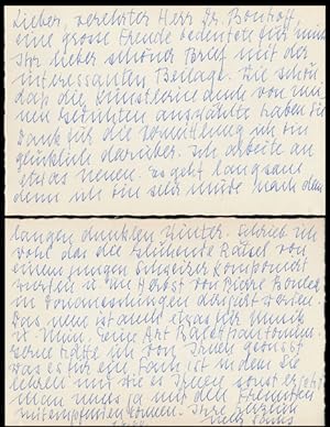 Bild des Verkufers fr Handschriftlicher Brief mit eigenhndiger Unterschrift. zum Verkauf von Antiquariat Lenzen