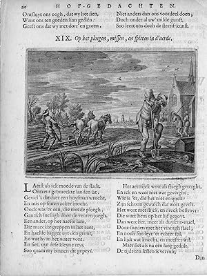 Antique Print-DONKEY-FRUIT-GARDEN-Cats-van de Venne-1656