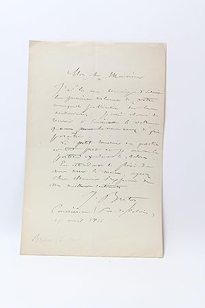 Lettre autographe signée : "Votre remarquable publication sur les Académiciens"