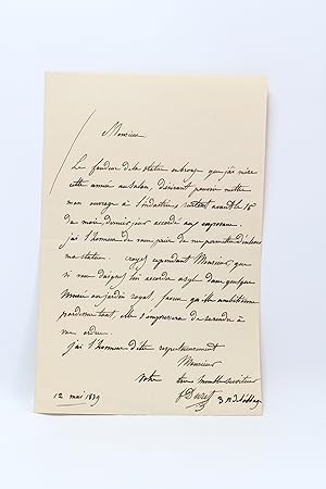 Lettre autographe signée sur l'acquisition par le Louvre du Vendangeur improvisant sur un sujet c...