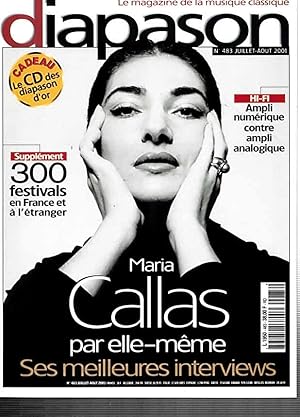 Bild des Verkufers fr Diapason. Le magazine de la musique classique. No. 483 Juillet-Aout: Maria Callas par elle-mme. Ses meilleures interviews (Dossier, S. 26-47). zum Verkauf von Antiquariat & Buchhandlung Rose