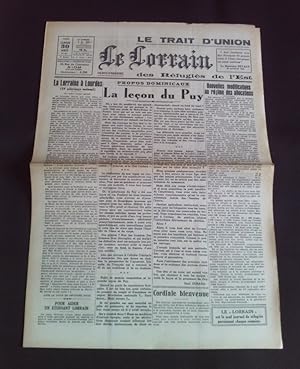 Le trait d'union des réfugiés de l'Est - Le lorrain - N°80 30 Août 1942