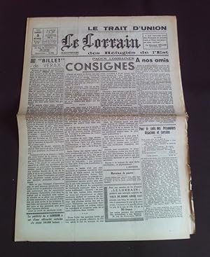 Le trait d'union des réfugiés de l'Est - Le lorrain - N°94 5 Décembre 1942