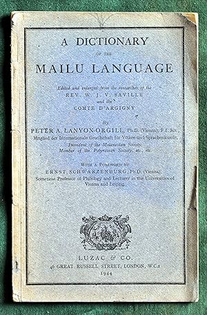 Seller image for A Dictionary of the Mailu Language for sale by Chesil Books