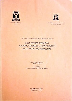West African Savannah Culture, Language and Environment in an Historical Perspective. Preliminary...