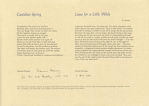 "Castalian Spring" and "Loose for a Little While."