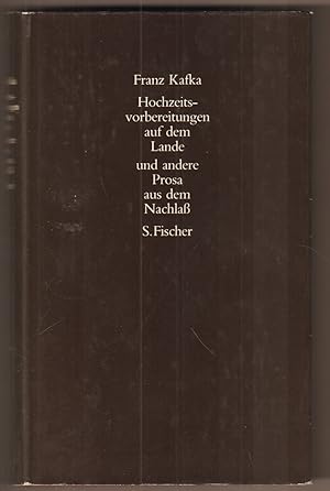 Bild des Verkufers fr Hochzeitsvorbereitungen auf dem Lande und andere Prosa aus dem Nachla. zum Verkauf von Antiquariat Neue Kritik